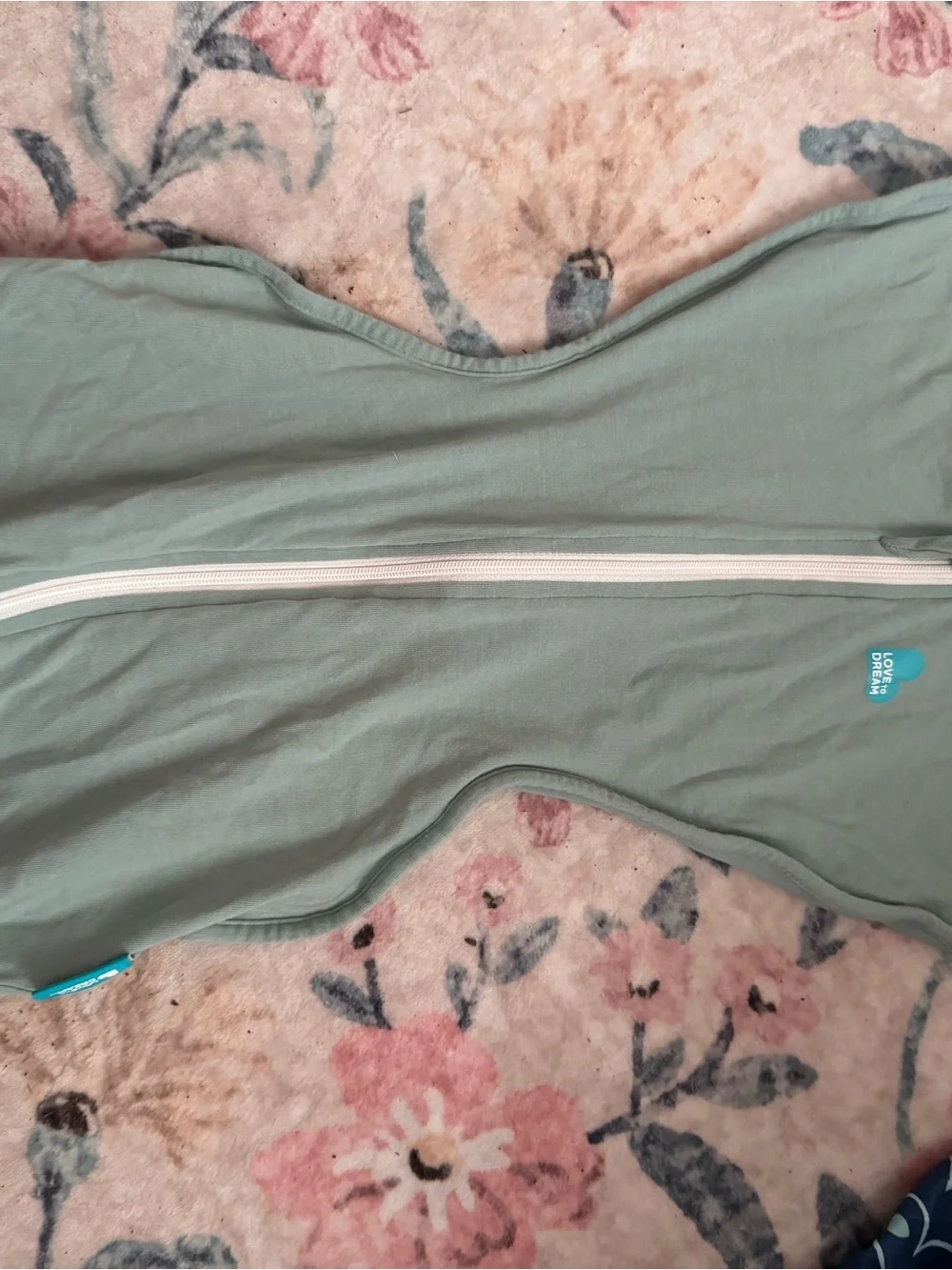 Love to dream Sage Green Zip Front Swaddle Onesie